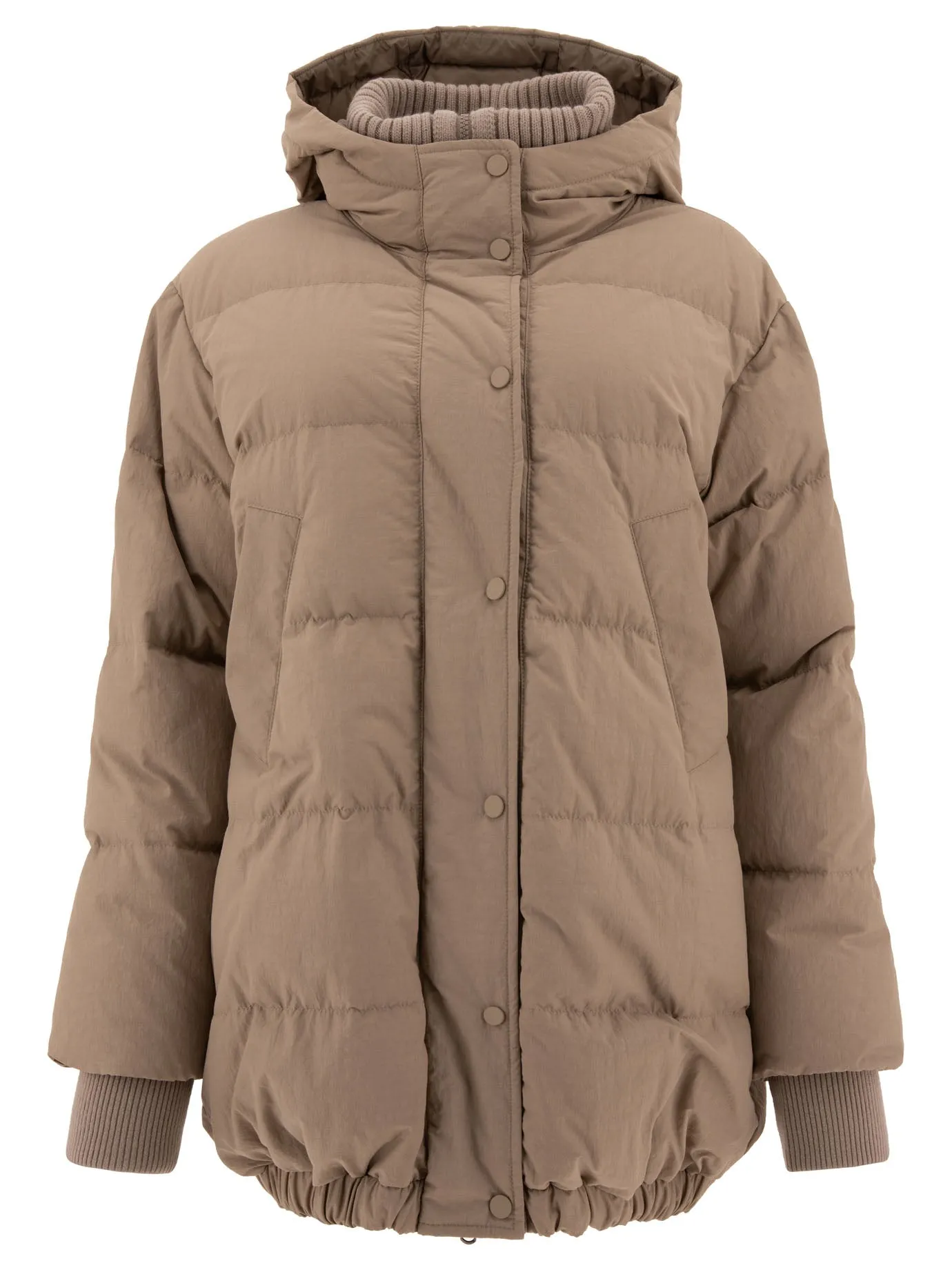 Beige Technical Cotton Down Jacket