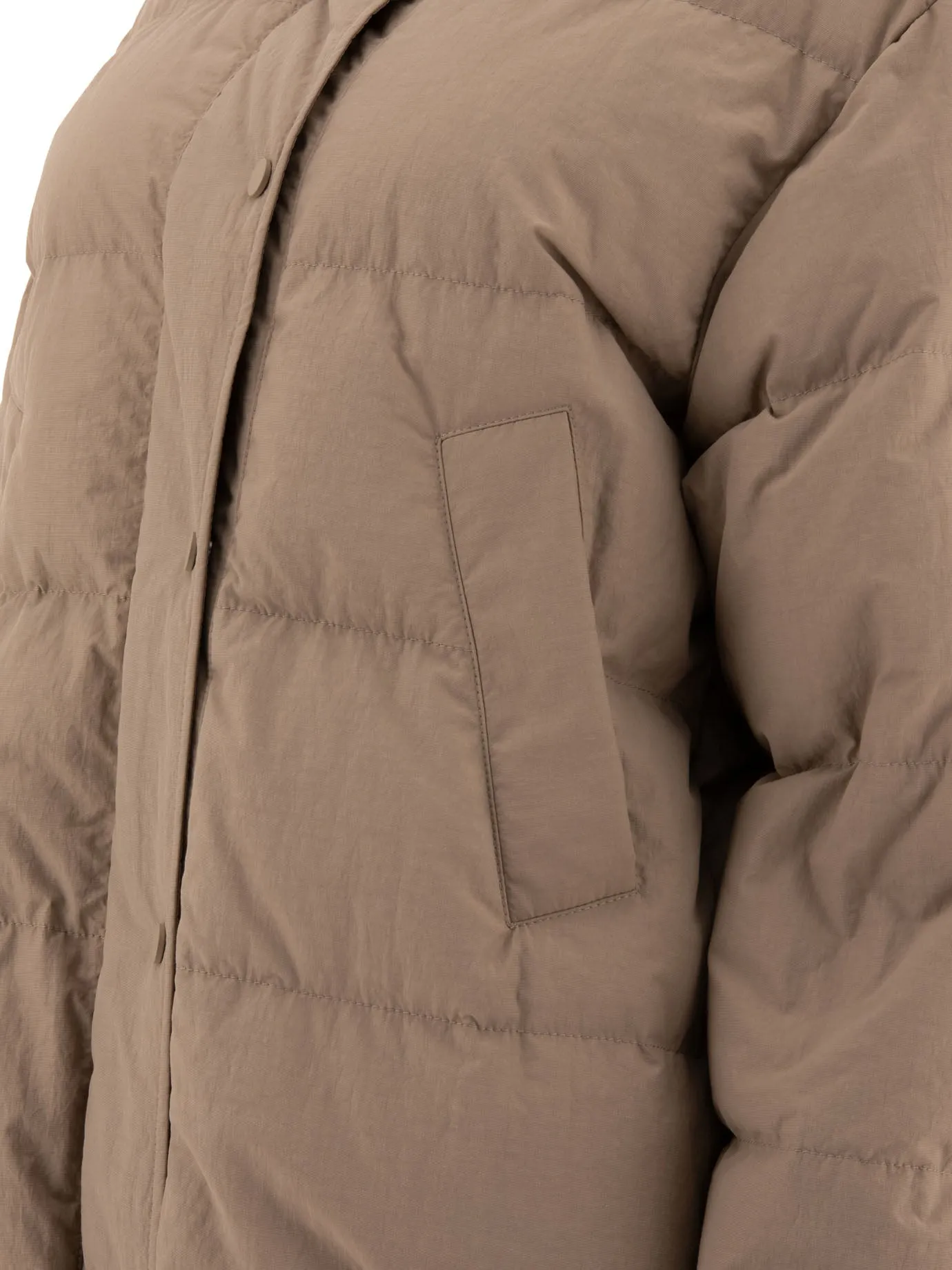 Beige Technical Cotton Down Jacket