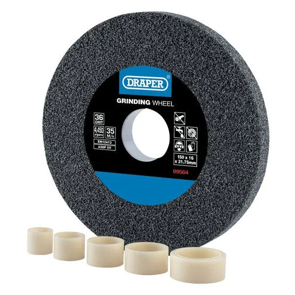 Draper Tools Aluminium Oxide Bench Grinding Wheel 36G (150mm x 16mm)