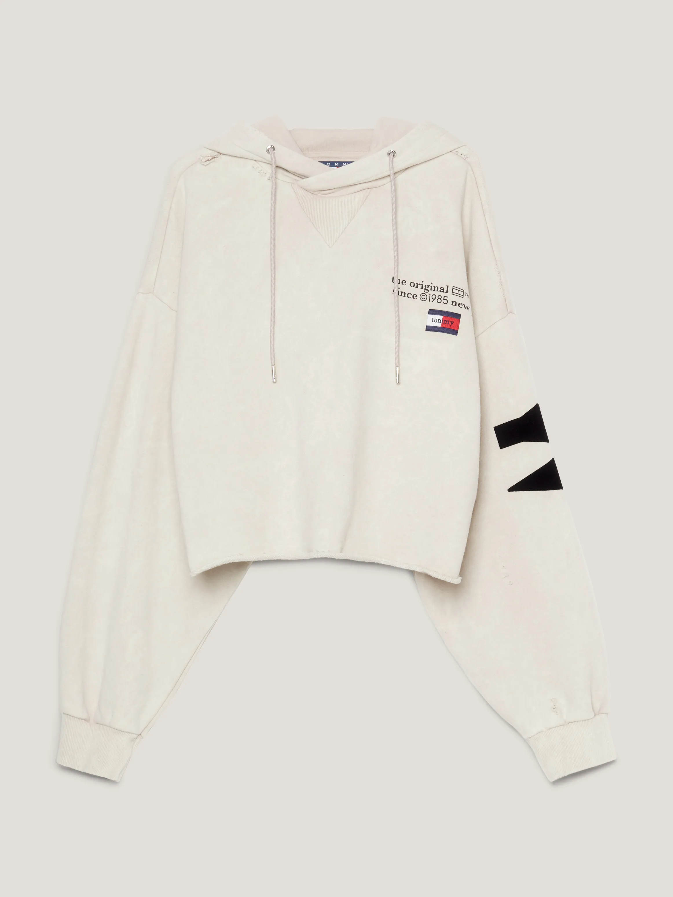 Tommy Jeans Cropped Hoodie with Dual Gender Back Graphic - Sweatshirts & Hoodies