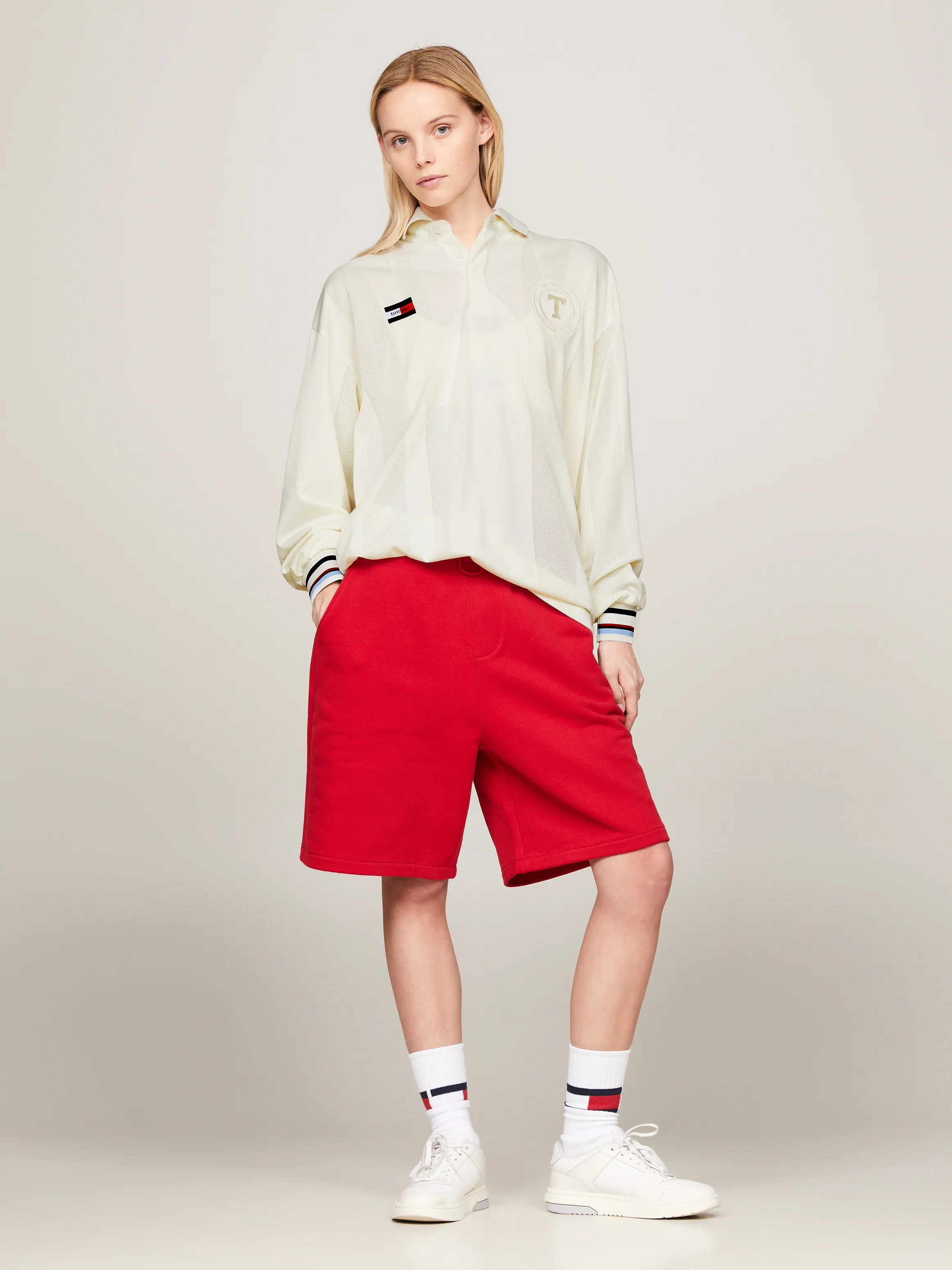 Dual Gender Varsity Rugby Shirt with Mesh Panel - Tommy Jeans