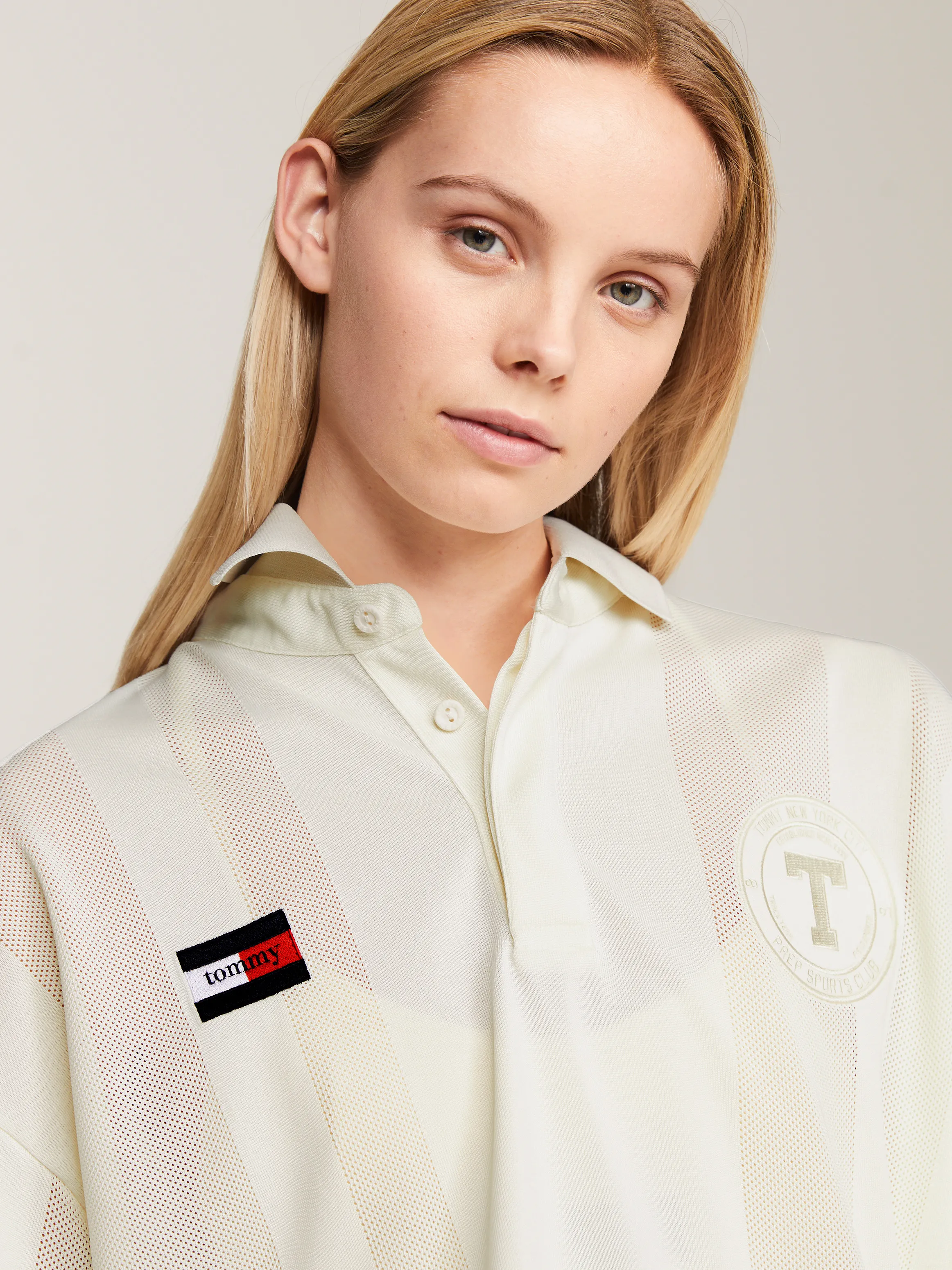 Dual Gender Varsity Rugby Shirt with Mesh Panel - Tommy Jeans