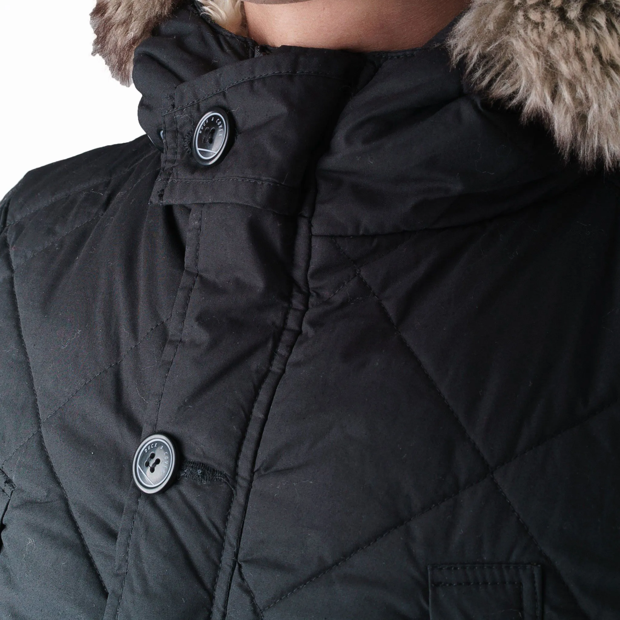 Black Bazza Padded Parka Jacket by Duck and Cover