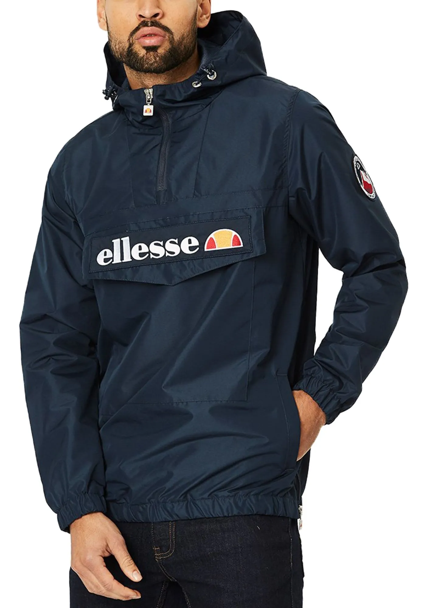 Navy Ellesse Mont 2 Overhead Anorak Jacket