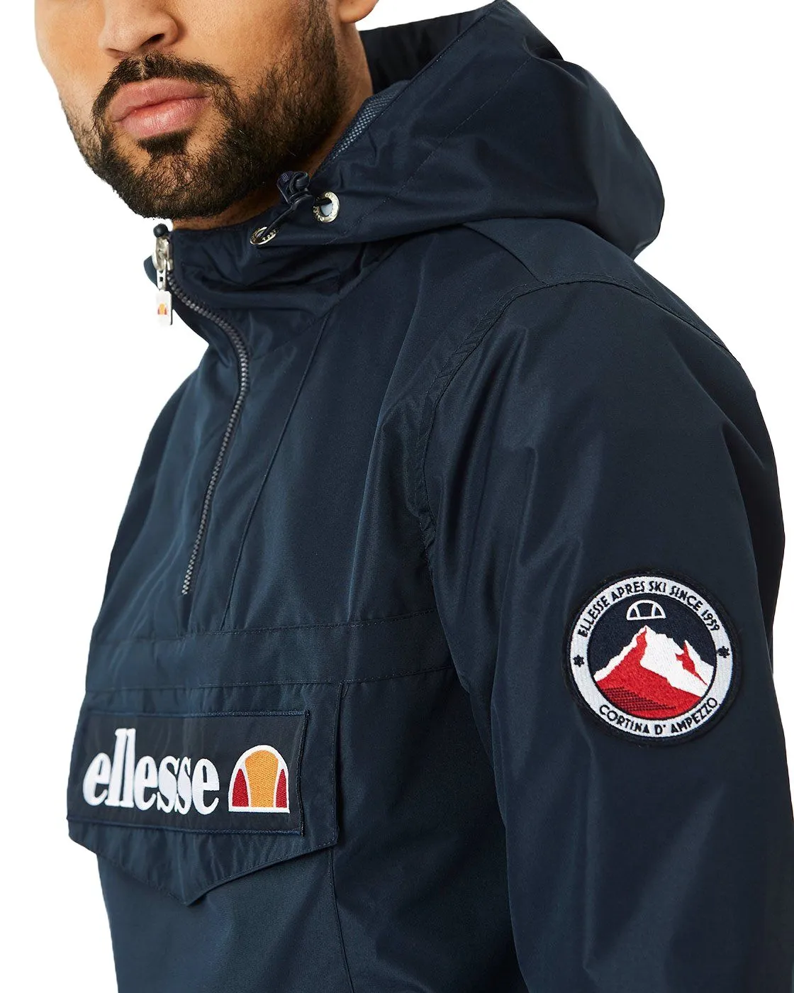 Navy Ellesse Mont 2 Overhead Anorak Jacket