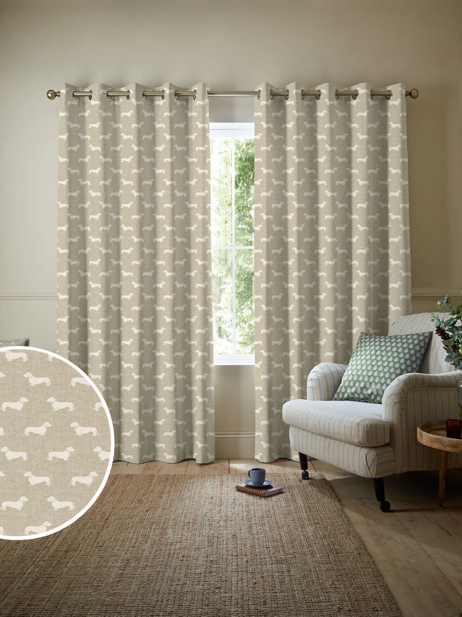 Emily Bond Natural Peggy Made to Measure 100% Cotton Curtains