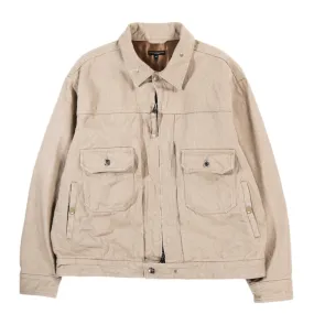 Engineered Garments Trucker Jacket Khaki Broken Denim 13oz - Shop Now.