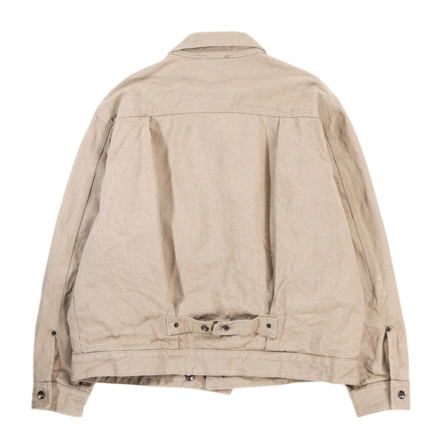 Engineered Garments Trucker Jacket Khaki Broken Denim 13oz - Shop Now.