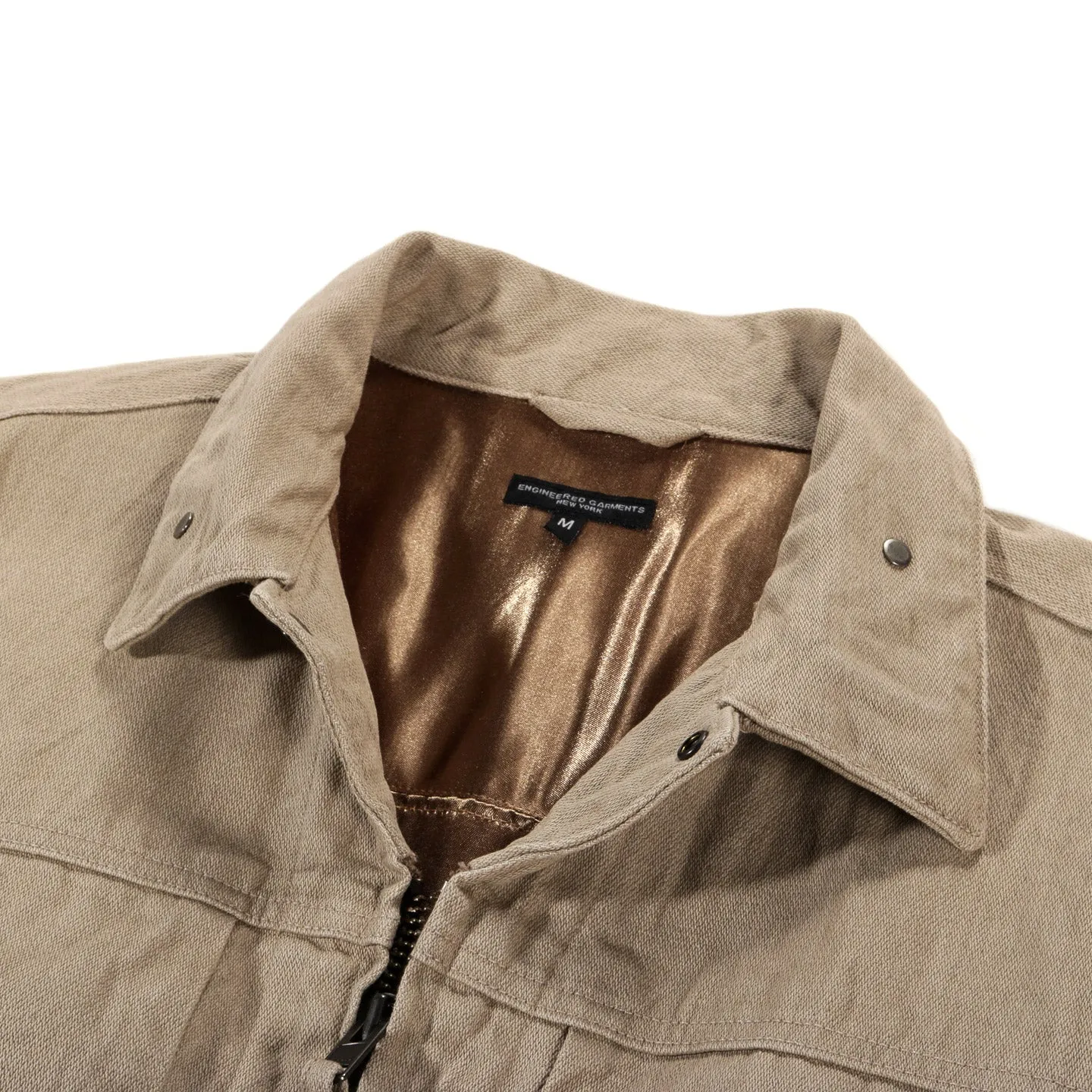 Engineered Garments Trucker Jacket Khaki Broken Denim 13oz - Shop Now.