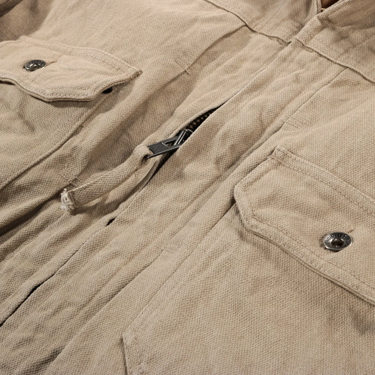 Engineered Garments Trucker Jacket Khaki Broken Denim 13oz - Shop Now.