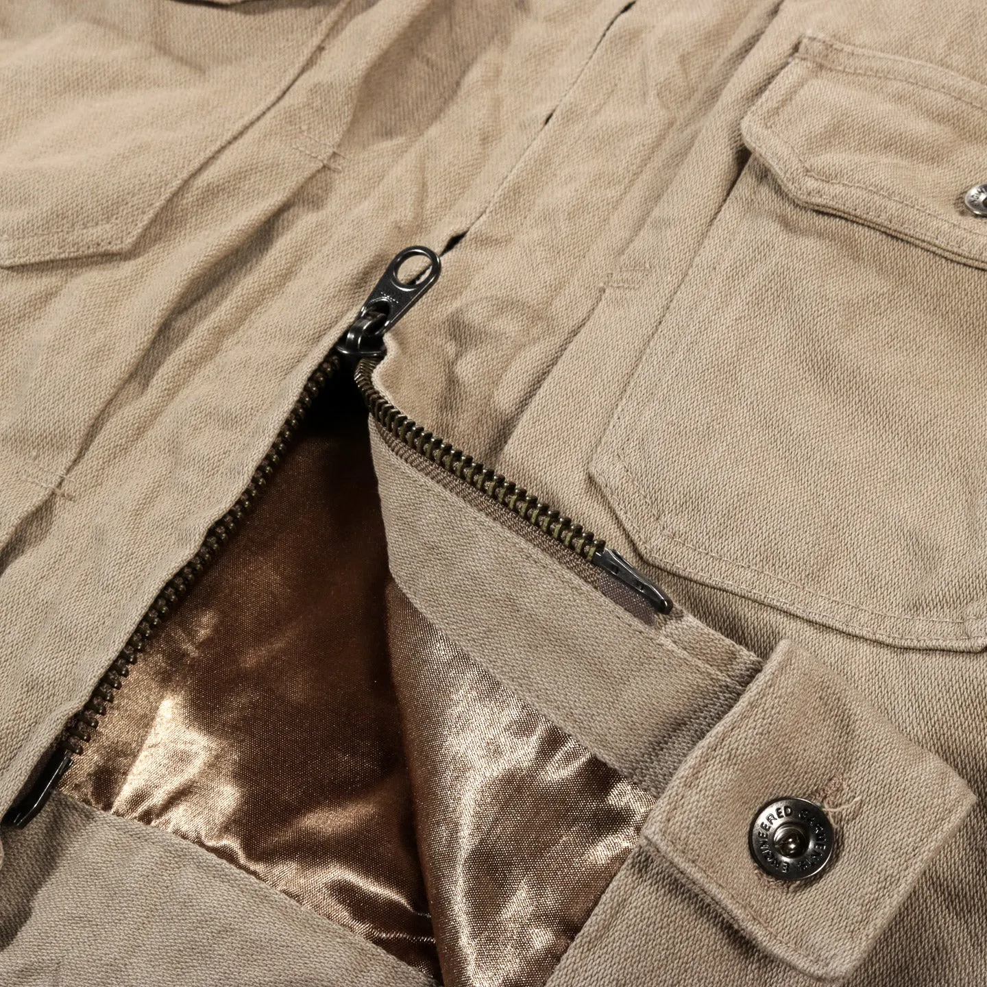 Engineered Garments Trucker Jacket Khaki Broken Denim 13oz - Shop Now.