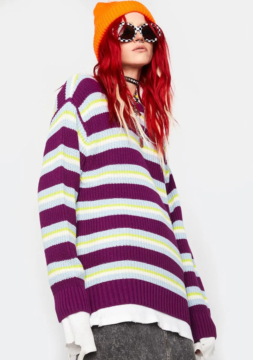 Eraser Striped Sweater -> Striped Sweater with Eraser Design