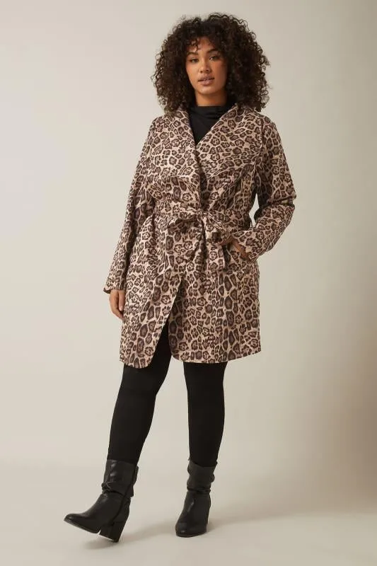 Brown Leopard Evans Wrap Coat