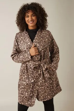 Brown Leopard Evans Wrap Coat