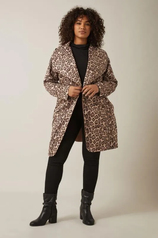 Brown Leopard Evans Wrap Coat