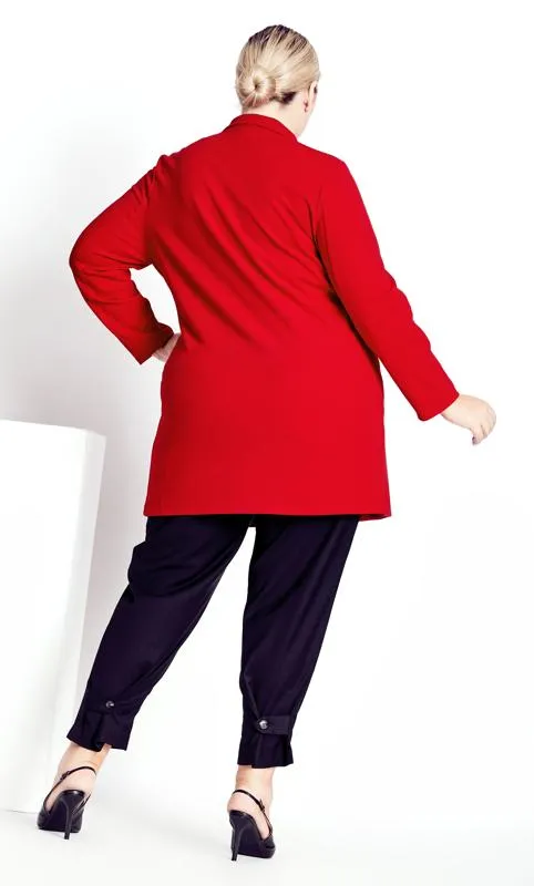 Crimson Red Evans Formal Midi Coat