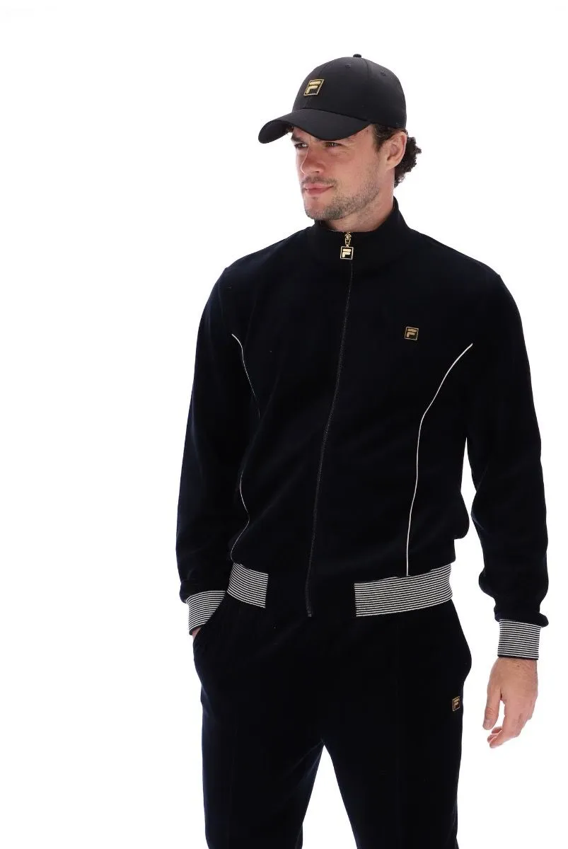 Fila Bosa Black/White Velour Track Jacket Cap