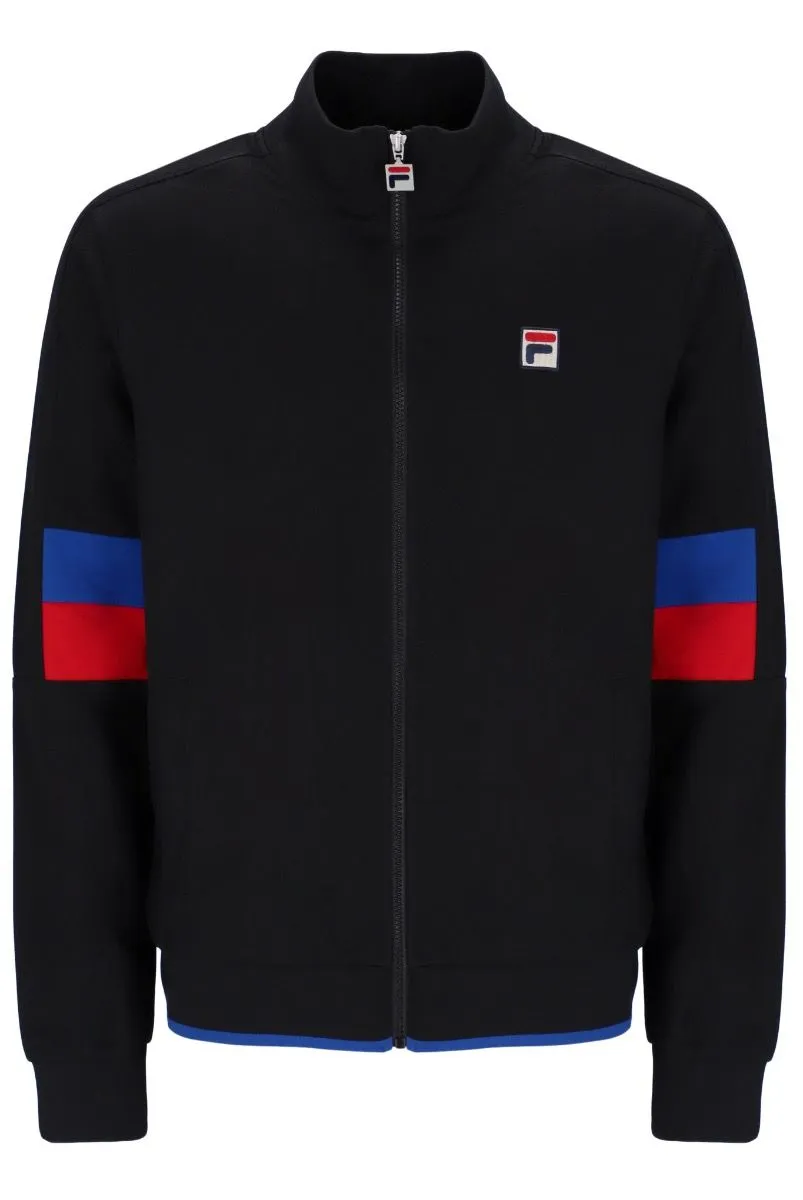 Black Bright Blue Fila Fischer Colour Blocked Track Jacket