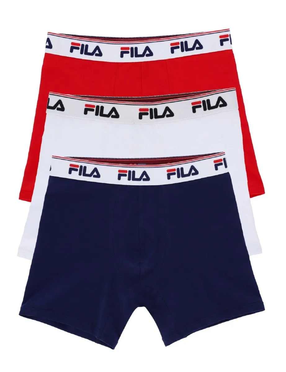 Navy White Red 3-Pack Trunks Shorts by Fila Tristan