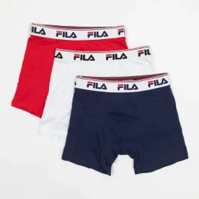 Navy White Red 3-Pack Trunks Shorts by Fila Tristan