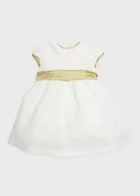 Ivory Flower Girl Dress with Green Silk Sash (12mths-10yrs)