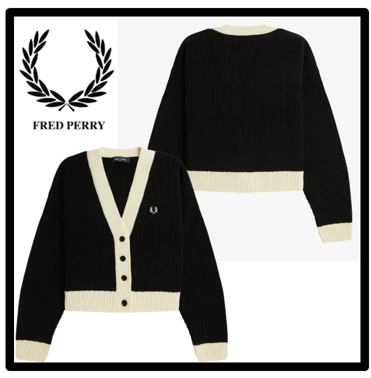 Fred Perry Cardigans | Casual Street Style Logo Sweatshirts