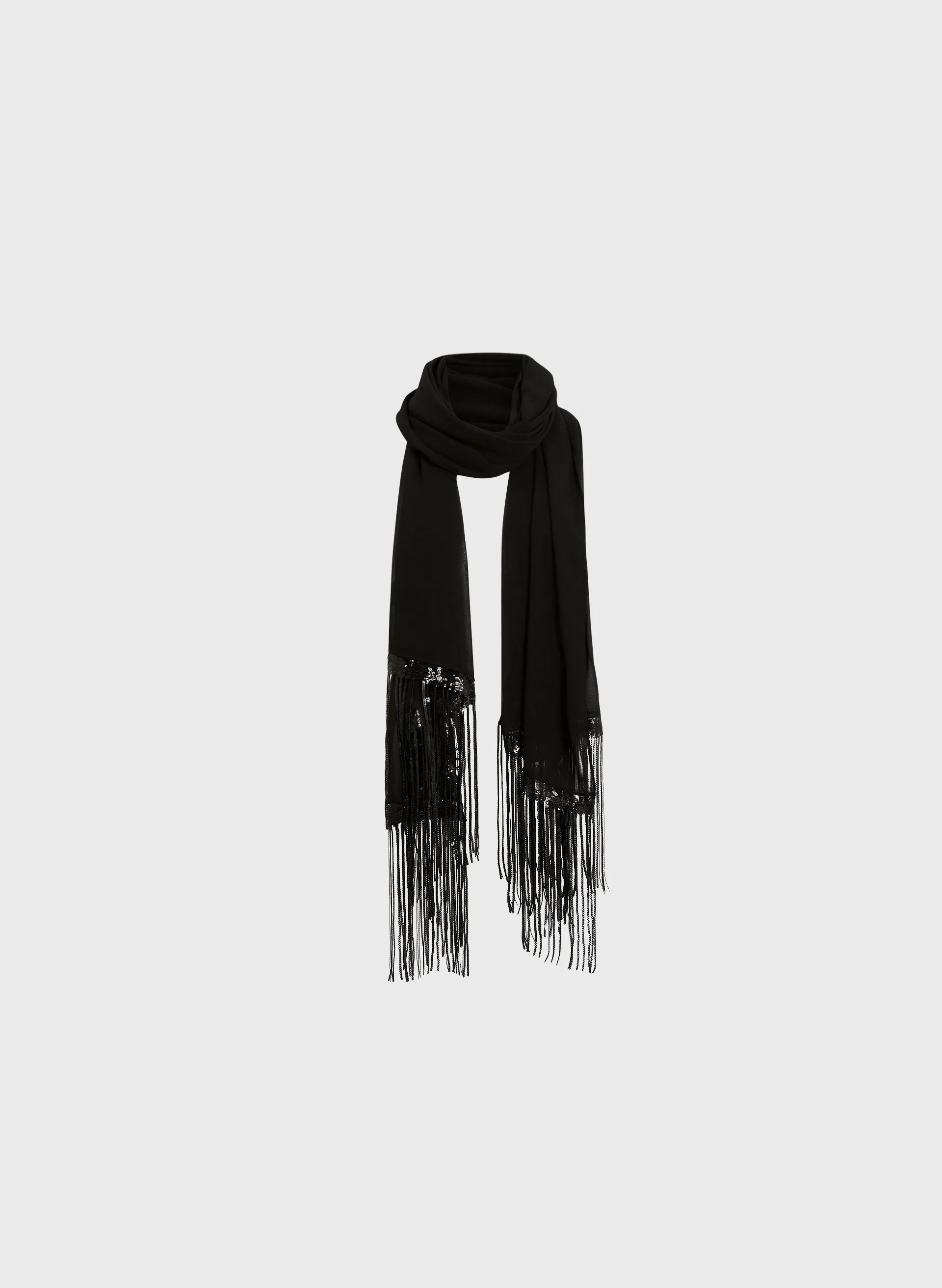 Fringe Sequin Rectangle Scarf