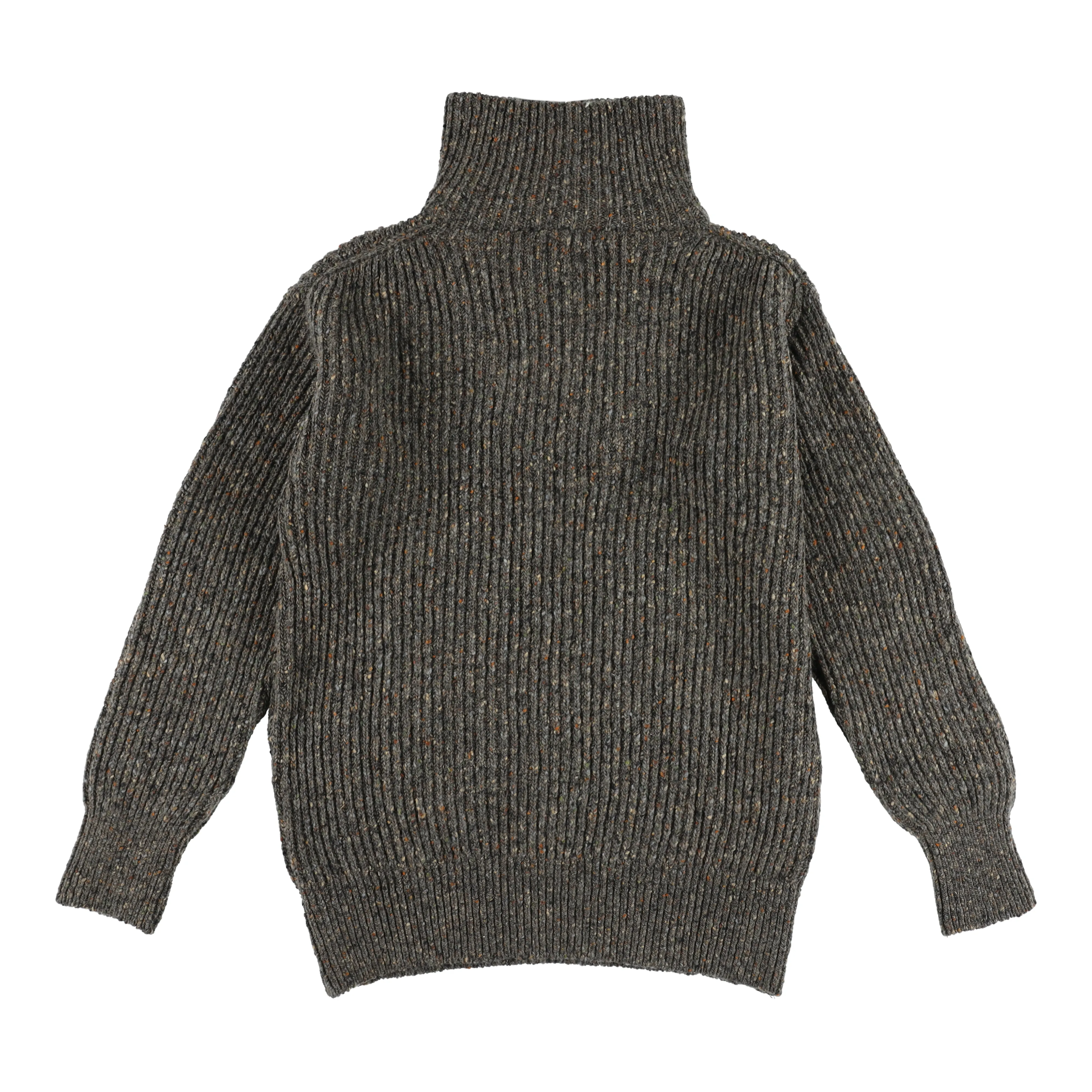 Funnel neck zip sweater for women