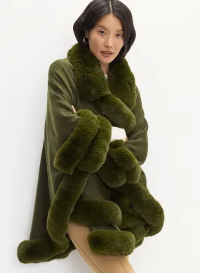 Fur-Effect Poncho