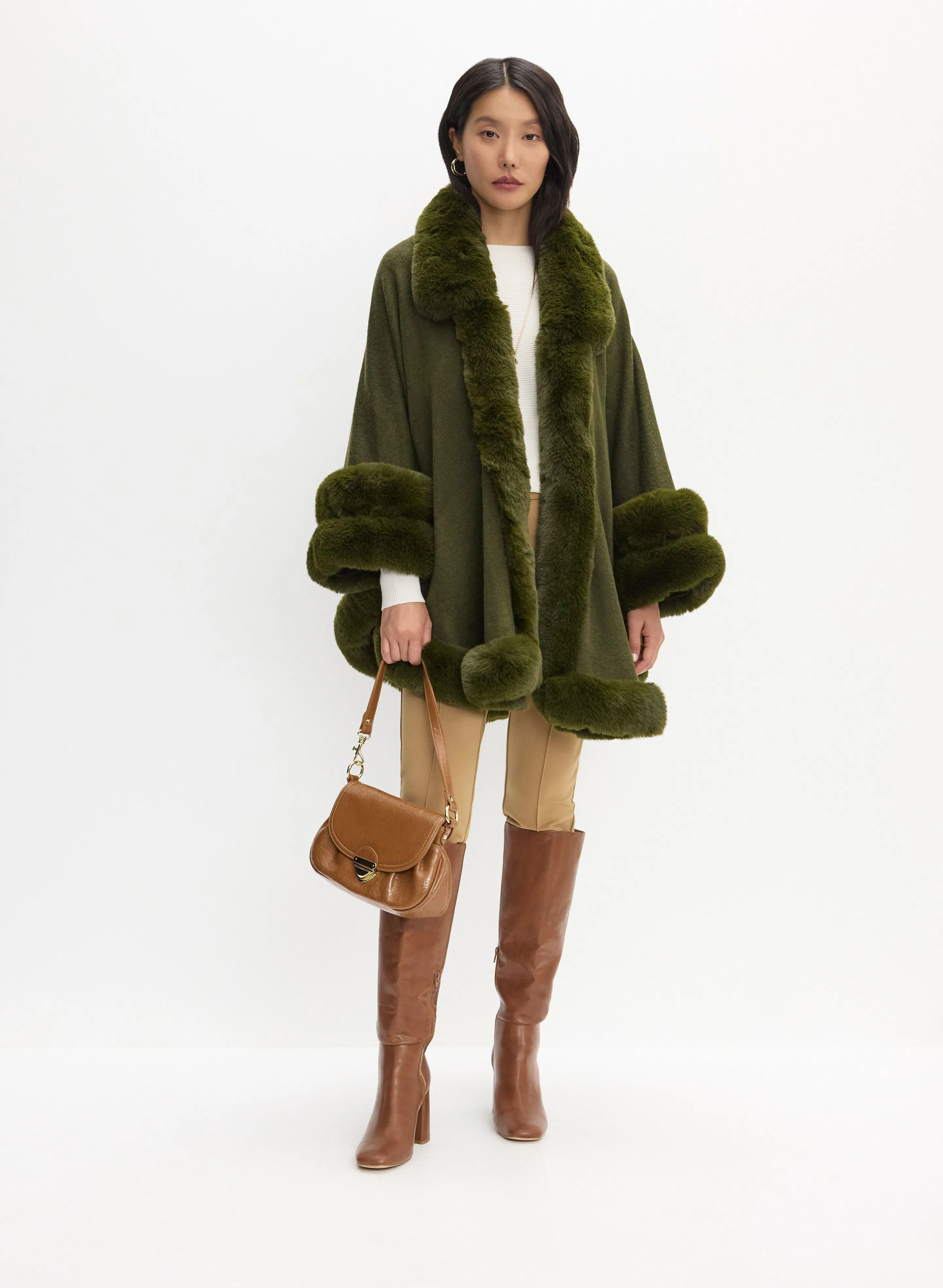 Fur-Effect Poncho