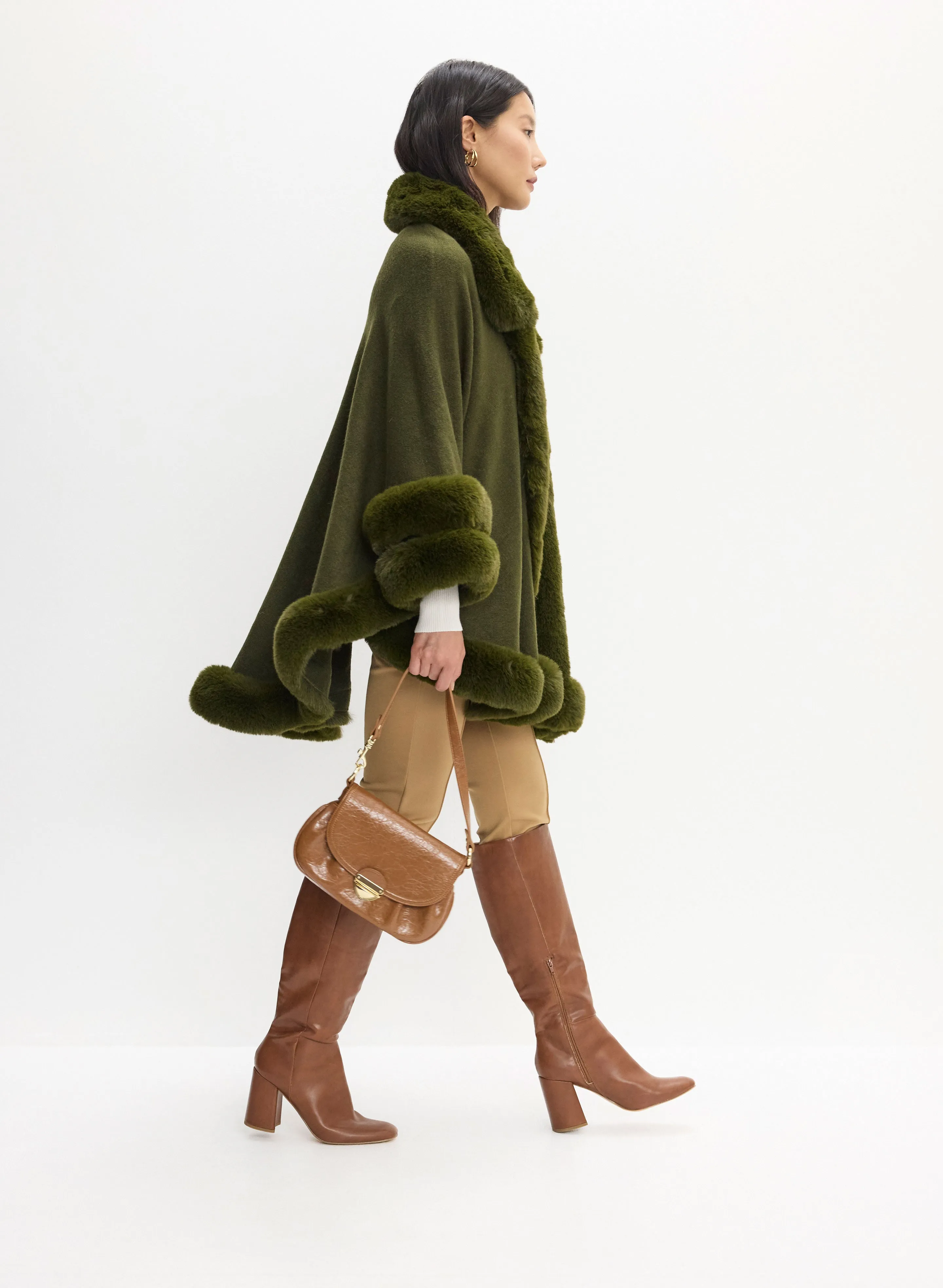 Fur-Effect Poncho