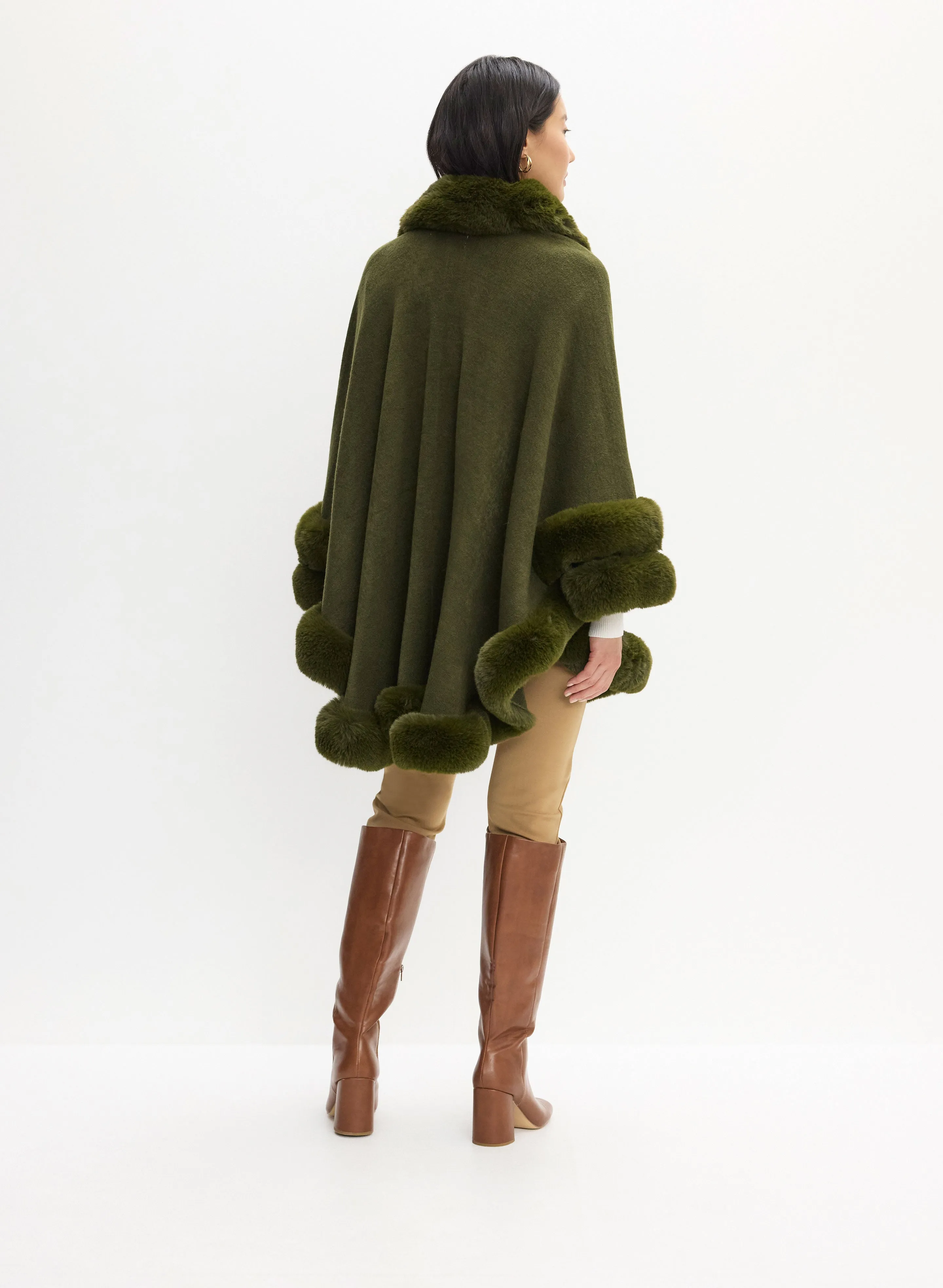 Fur-Effect Poncho