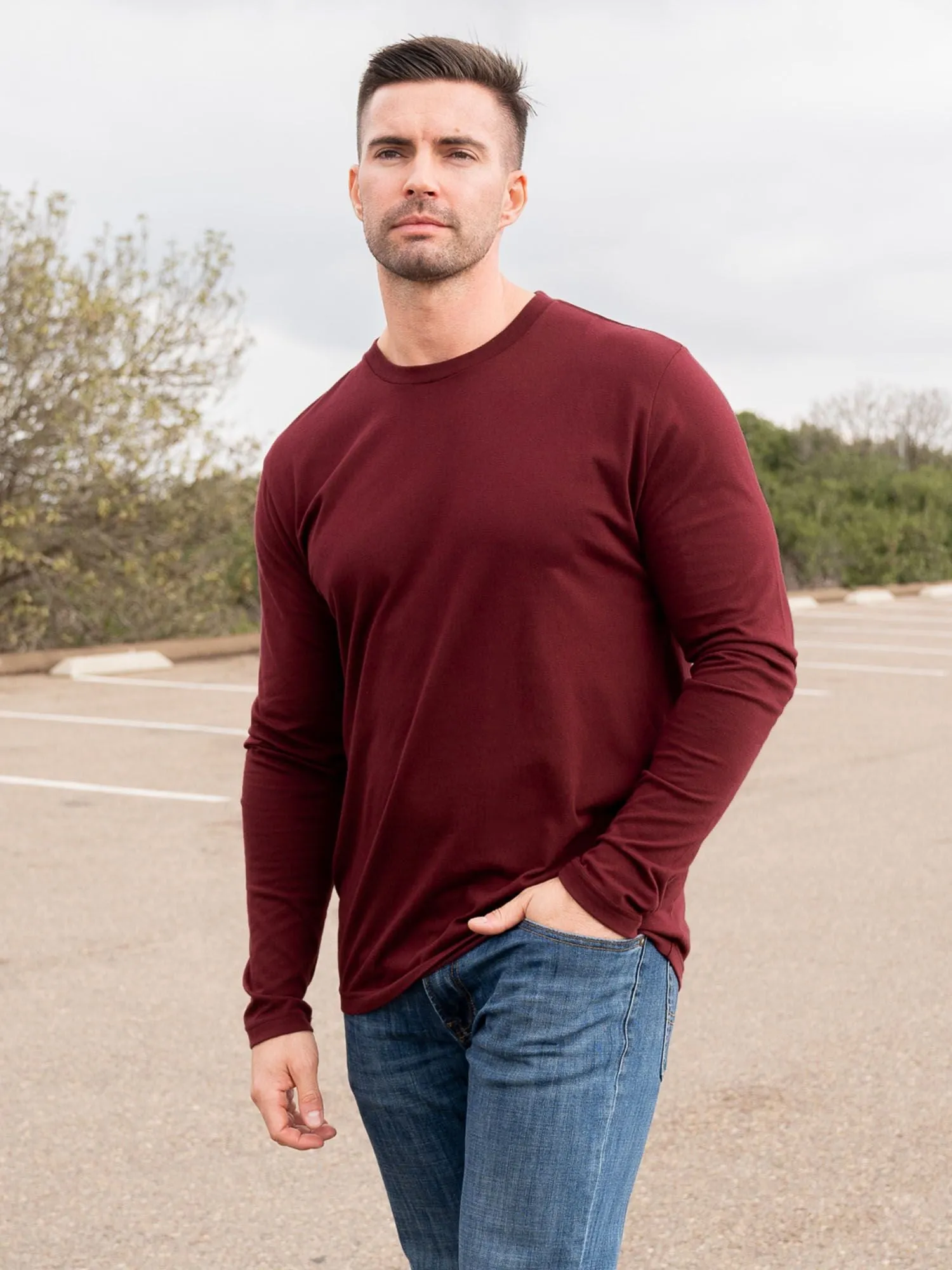 Garnet Long Sleeve Crew Neck Sweater