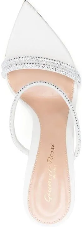 Gianvito Rossi Cannes 105mm Suede Sandals White