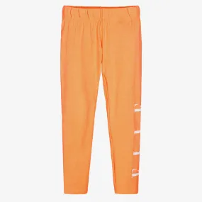 Orange cotton leggings for girls