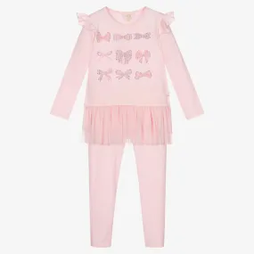 Girls' Pink Bows Leggings Set