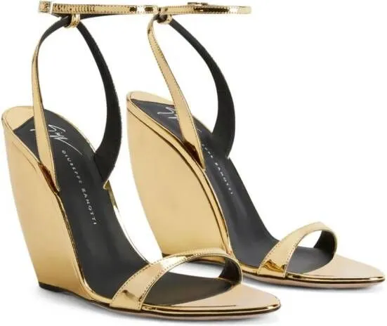 Giuseppe Zanotti Ginnyfer 105mm Wedge Sandals Gold