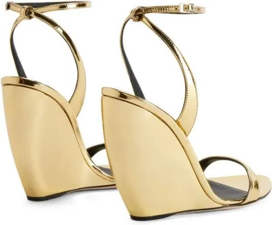 Giuseppe Zanotti Ginnyfer 105mm Wedge Sandals Gold