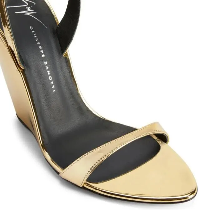 Giuseppe Zanotti Ginnyfer 105mm Wedge Sandals Gold