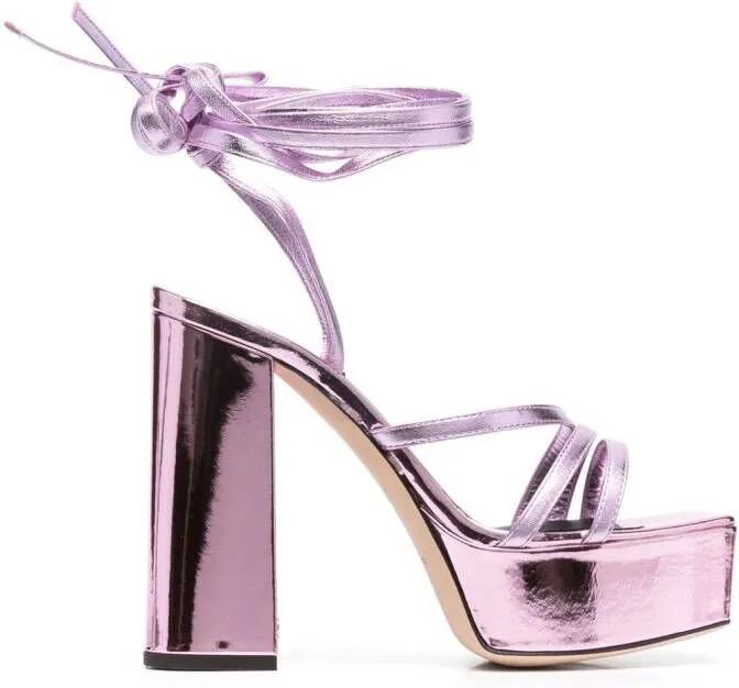 Giuseppe Zanotti Metallic 125mm Platform Sandals Pink