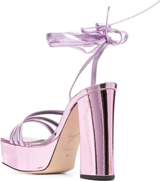 Giuseppe Zanotti Metallic 125mm Platform Sandals Pink