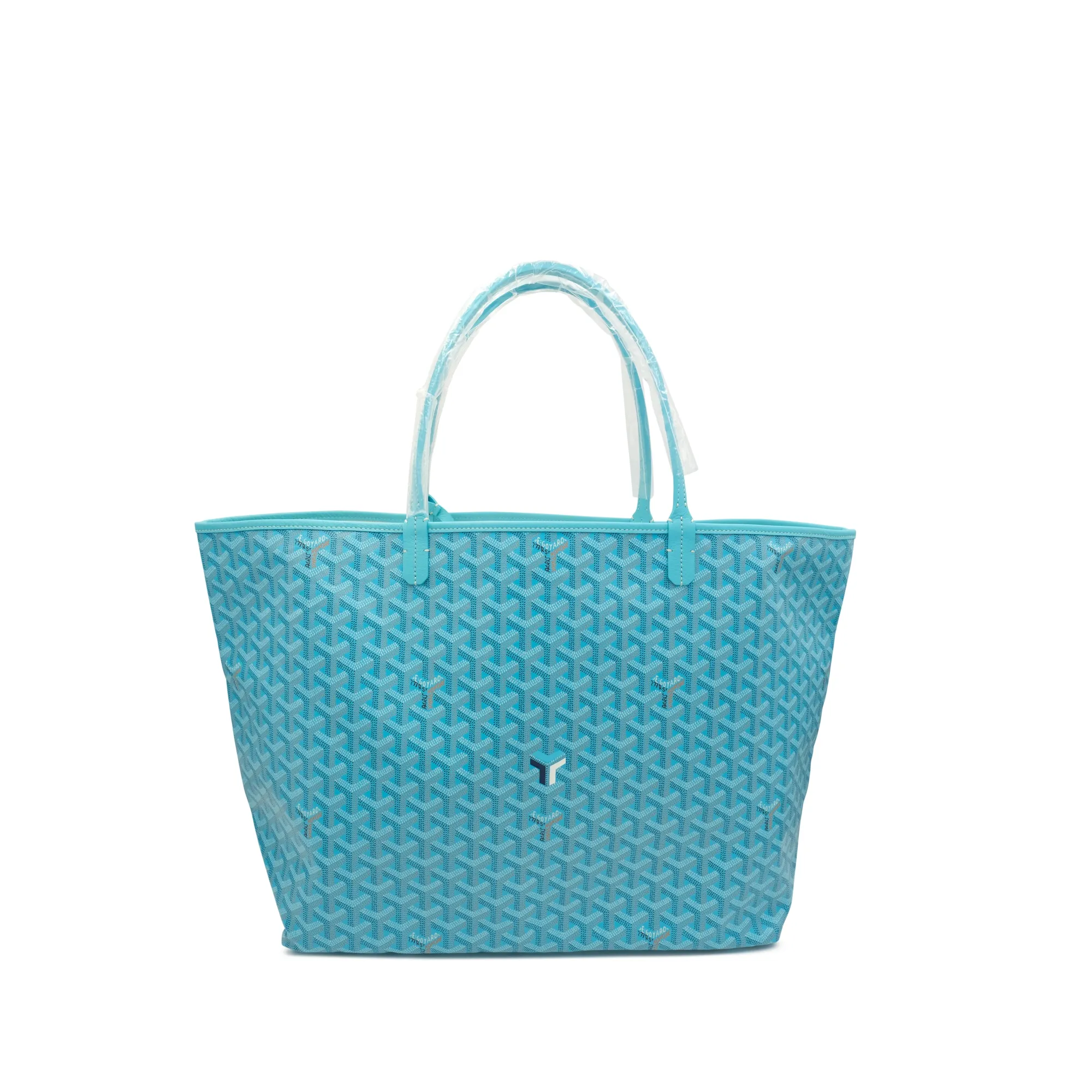 Goyard Turquoise Goyardine Canvas Chevroches Calfskin Saint Louis GM Bag Balise Beach Towel 2024