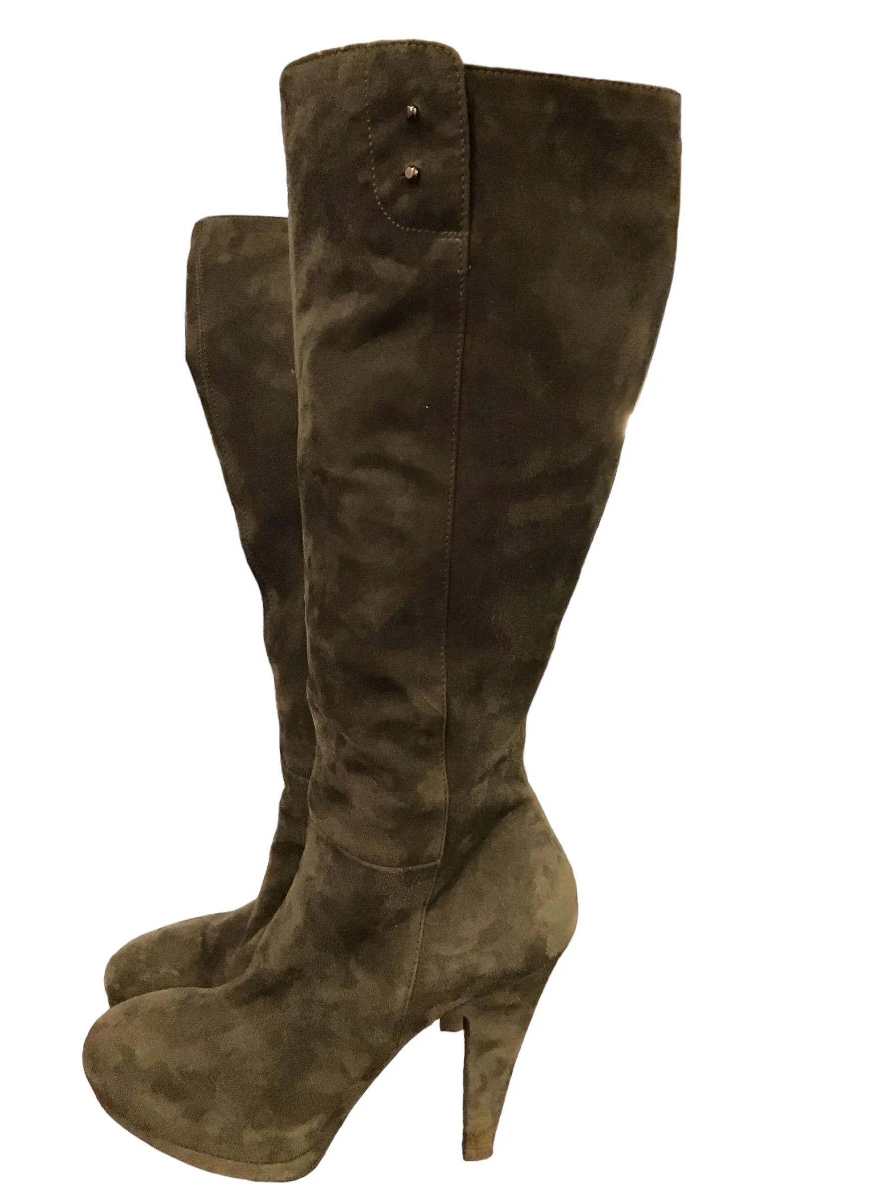 Grey suede heeled boots UK size 5 - Shop now