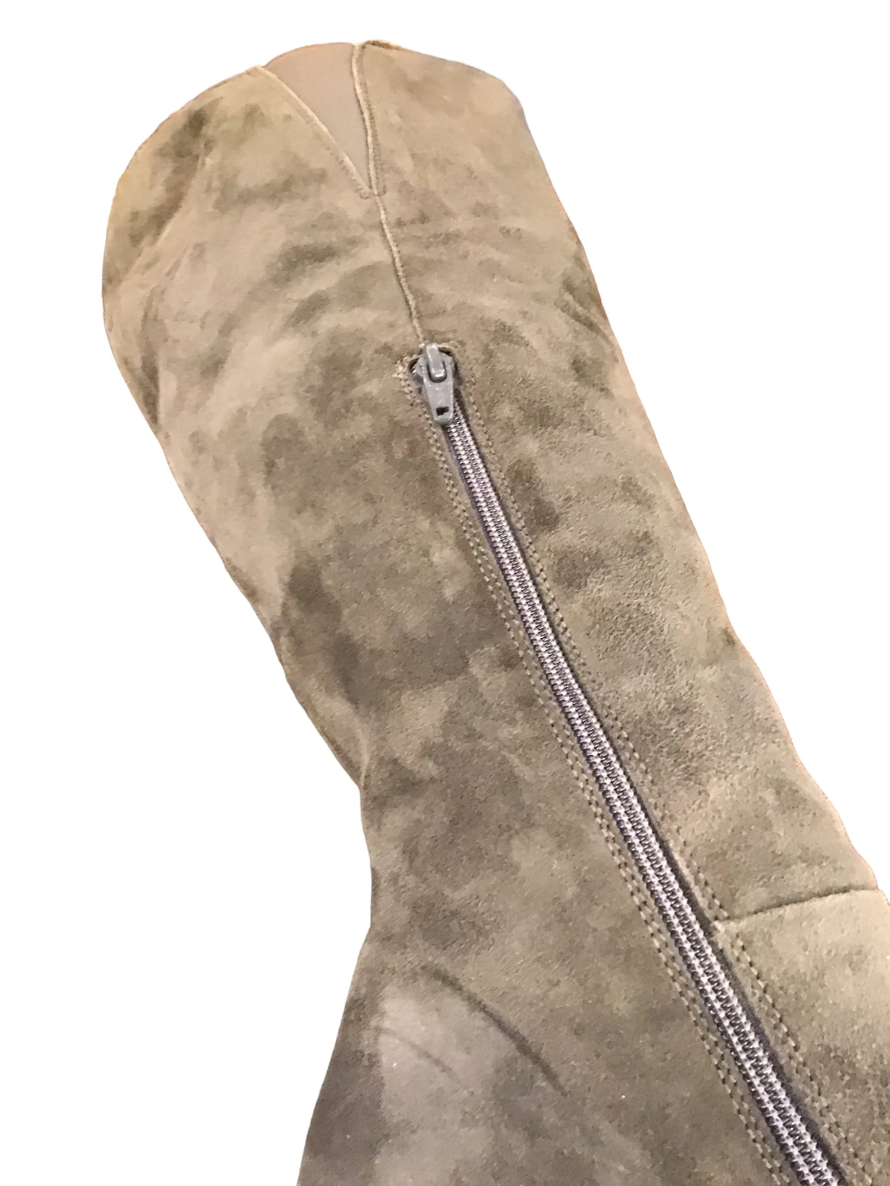 Grey suede heeled boots UK size 5 - Shop now