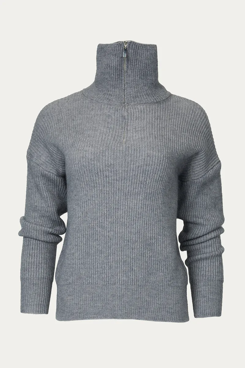 Half-Zip Ribbed Sweater by CIUT