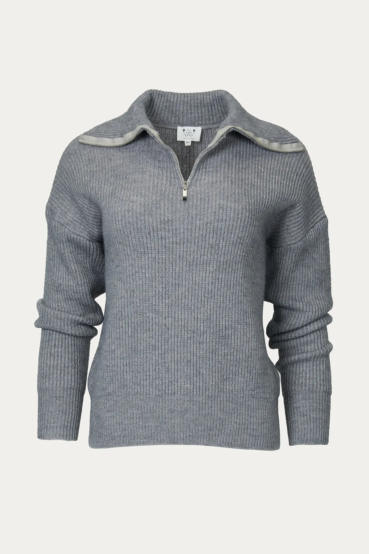 Half-Zip Ribbed Sweater by CIUT