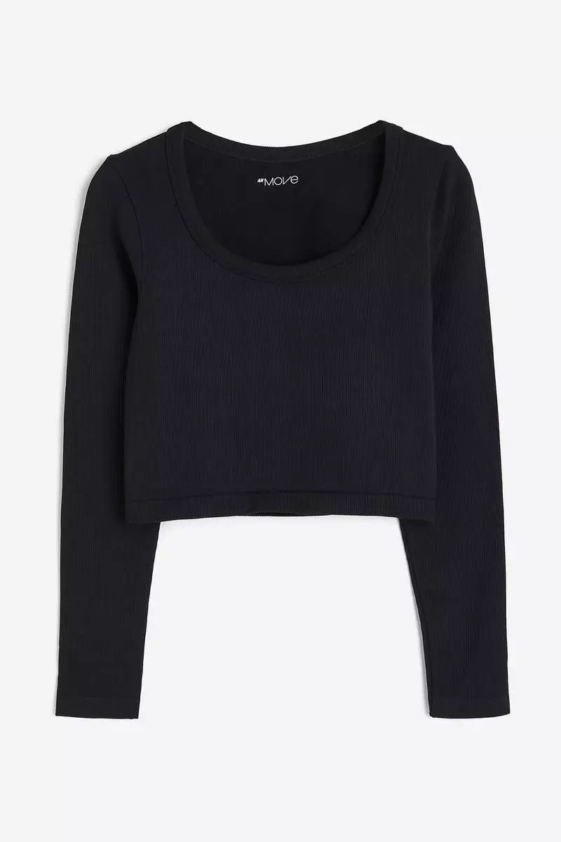 H&M Seamless Cropped sports top in DryMove™