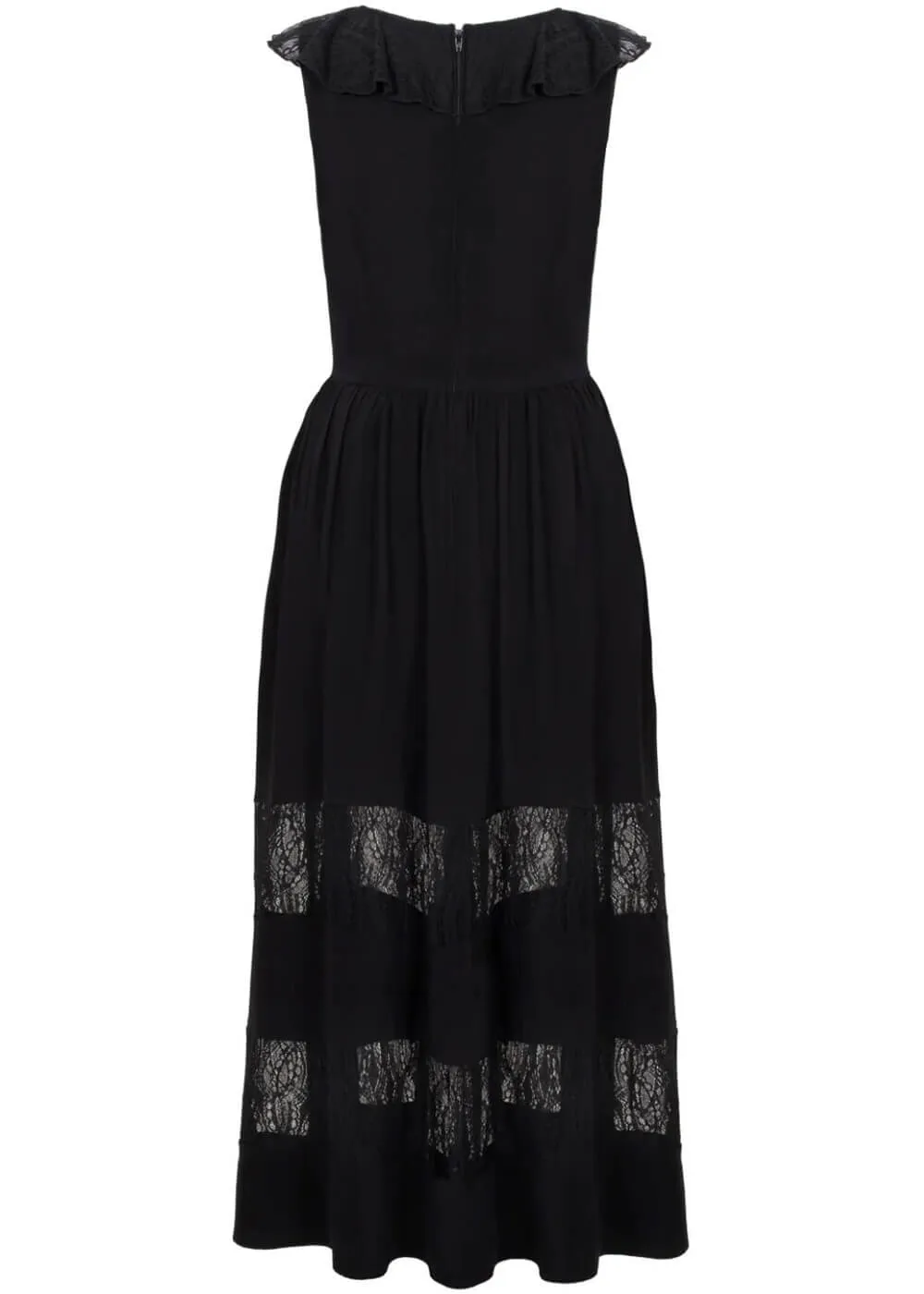 Hell Bunny Mortem Lace 70's Black Maxi Dress