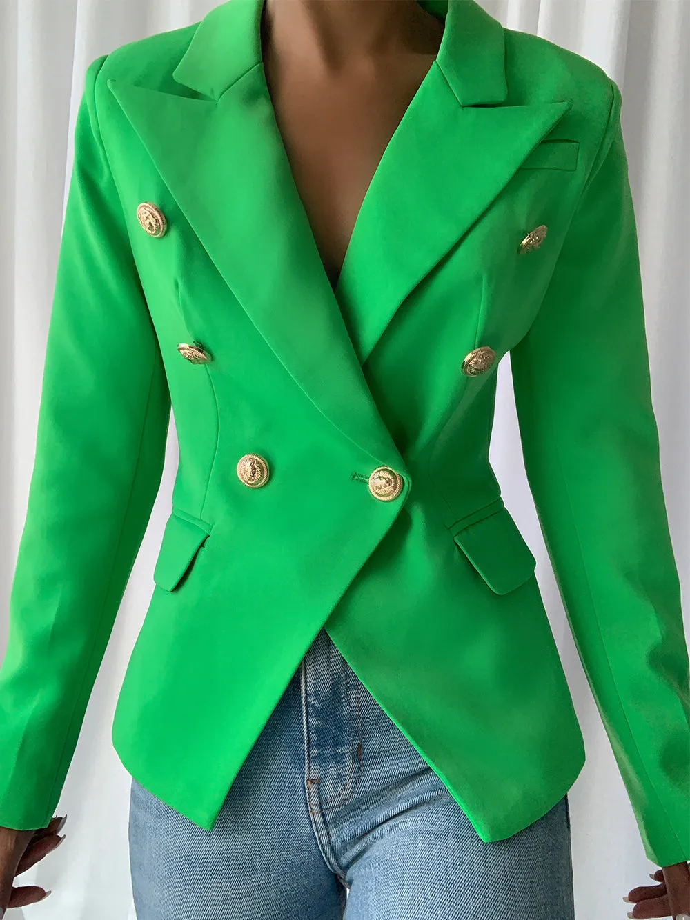 Hunter Green Double Breasted Blazer