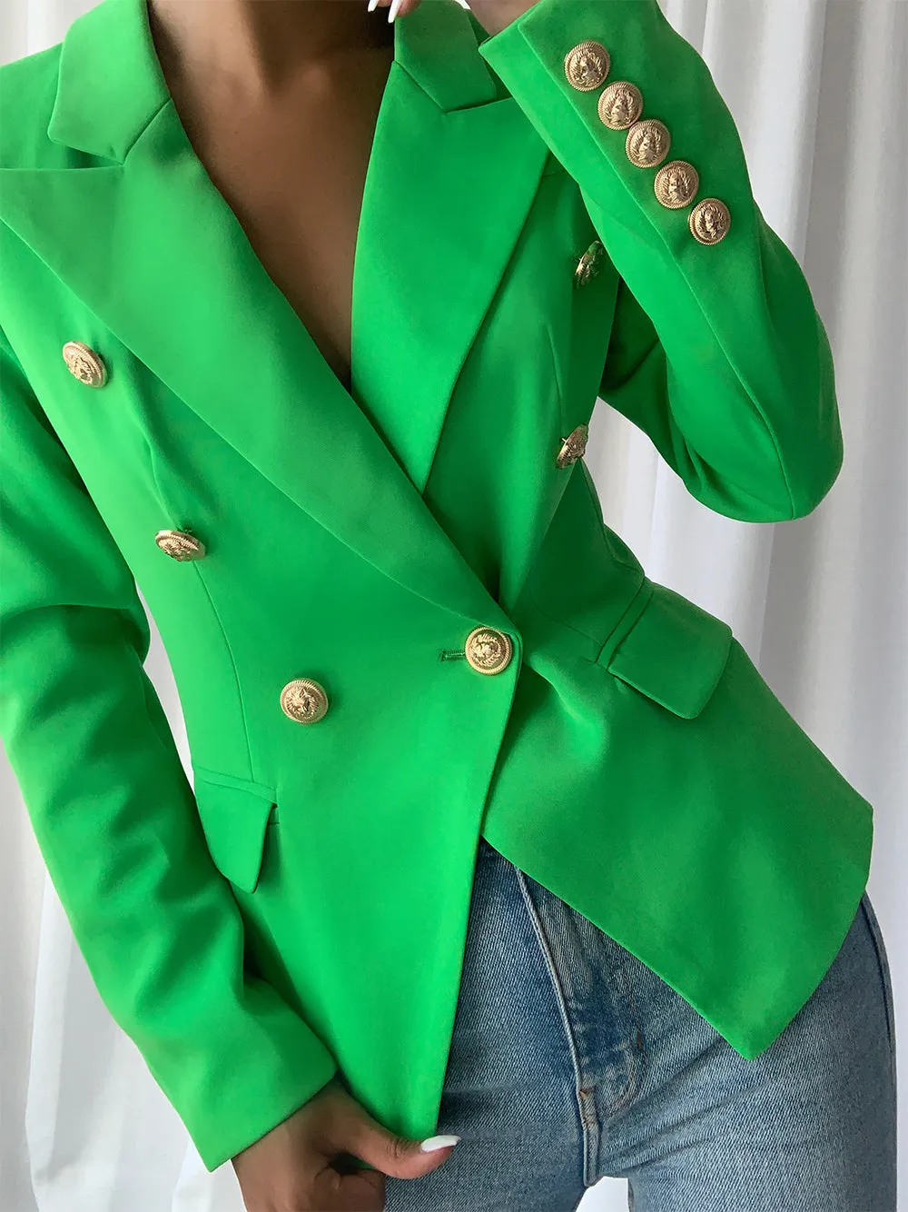 Hunter Green Double Breasted Blazer